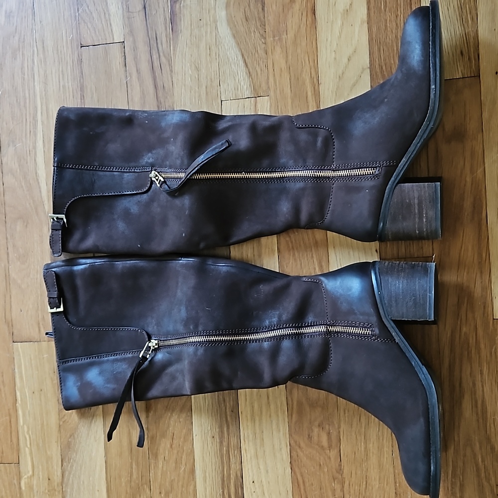 ANTSY Riding Boots by Steve Madden. Brown zip up. Size 7